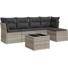 Image de vidaXL - 6-delige - Loungeset - met - kussens - poly - rattan - lichtgrijs