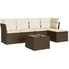 Image de vidaXL - 6-delige - Loungeset - met - kussens - poly - rattan - bruin