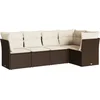 Image de vidaXL - 5-delige - Loungeset - met - kussens - poly - rattan - bruin