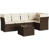 Image de vidaXL - 6-delige - Loungeset - met - kussens - poly - rattan - bruin