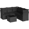 Image de vidaXL - 6-delige - Loungeset - met - kussens - poly - rattan - zwart