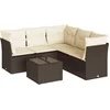 Image de vidaXL - 6-delige - Loungeset - met - kussens - poly - rattan - bruin
