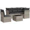 Image de vidaXL - 6-delige - Loungeset - met - kussens - poly - rattan - lichtgrijs