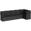 Image de vidaXL - 6-delige - Loungeset - met - kussens - poly - rattan - zwart