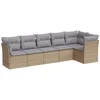Image de vidaXL - 6-delige - Loungeset - met - kussens - poly - rattan - beige