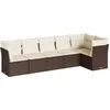 Image de vidaXL - 6-delige - Loungeset - met - kussens - poly - rattan - bruin