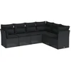 Image de vidaXL - 6-delige - Loungeset - met - kussens - poly - rattan - zwart