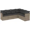 Image de vidaXL - 6-delige - Loungeset - met - kussens - poly - rattan - grijs