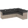 Image de vidaXL - 6-delige - Loungeset - met - kussens - poly - rattan - lichtgrijs