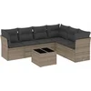 Image de vidaXL - 7-delige - Loungeset - met - kussens - poly - rattan - grijs