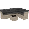 Image de vidaXL - 7-delige - Loungeset - met - kussens - poly - rattan - lichtgrijs