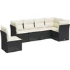 Image de vidaXL - 6-delige - Loungeset - met - kussens - poly - rattan - zwart