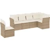 Image de vidaXL - 6-delige - Loungeset - met - kussens - poly - rattan - beige