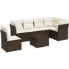 Image de vidaXL - 7-delige - Loungeset - met - kussens - poly - rattan - zwart