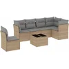 Image de vidaXL - 7-delige - Loungeset - met - kussens - poly - rattan - beige
