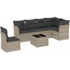 Image de vidaXL - 7-delige - Loungeset - met - kussens - poly - rattan - lichtgrijs