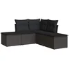 Image de vidaXL - 5-delige - Loungeset - met - kussens - poly - rattan - zwart