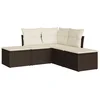Image de vidaXL - 5-delige - Loungeset - met - kussens - poly - rattan - bruin