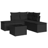 Image de vidaXL - 6-delige - Loungeset - met - kussens - poly - rattan - zwart
