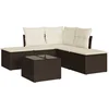 Image de vidaXL - 6-delige - Loungeset - met - kussens - poly - rattan - bruin