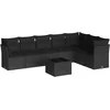 Image de vidaXL - 8-delige - Loungeset - met - kussens - poly - rattan - zwart