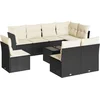 Image de vidaXL - 9-delige - Loungeset - met - kussens - poly - rattan - zwart