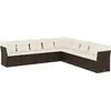 Image de vidaXL - 9-delige - Loungeset - met - kussens - poly - rattan - bruin