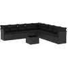Image de vidaXL - 10-delige - Loungeset - met - kussens - poly - rattan - zwart