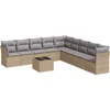 Image de vidaXL - 10-delige - Loungeset - met - kussens - poly - rattan - beige