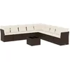 Image de vidaXL - 10-delige - Loungeset - met - kussens - poly - rattan - bruin