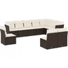 Image de vidaXL - 10-delige - Loungeset - met - kussens - poly - rattan - zwart