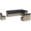Image de vidaXL - 10-delige - Loungeset - met - kussens - poly - rattan - lichtgrijs
