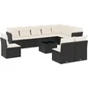 Image de vidaXL - 11-delige - Loungeset - met - kussens - poly - rattan - zwart