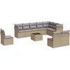 Image de vidaXL - 11-delige - Tuinset - met - kussens - poly - rattan - beige