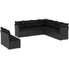 Image de vidaXL - 9-delige - Loungeset - met - kussens - poly - rattan - zwart