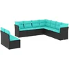 Image de vidaXL - 9-delige - tuinbankset - met - kussens - van - zwart - polyrotan