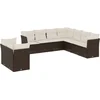 Image de vidaXL - 9-delige - Loungeset - met - kussens - poly - rattan - bruin