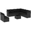Image de vidaXL - 10-delige - Loungeset - met - kussens - poly - rattan - zwart