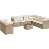 Image de vidaXL - 10-delige - Loungeset - met - kussens - poly - rattan - beige