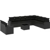 Image de vidaXL - 11-delige - Loungeset - met - kussens - poly - rattan - zwart