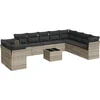 Image de vidaXL - 11-delige - Loungeset - met - kussens - poly - rattan - lichtgrijs