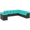Image de vidaXL - 11-delige - tuinbankset - met - kussens, - zwart - polyrotan