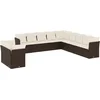 Image de vidaXL - 11-delige - Loungeset - met - kussens - poly - rattan - bruin
