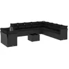 Image de vidaXL - 12-delige - Loungeset - met - kussens - poly - rattan - zwart