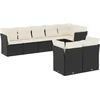 Image de vidaXL - 8-delige - Loungeset - met - kussens - poly - rattan - zwart