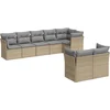 Image de vidaXL - 8-delige - Loungeset - met - kussens - poly - rattan - beige