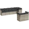 Image de vidaXL - 8-delige - Loungeset - met - kussens - poly - rattan - lichtgrijs