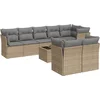 Image de vidaXL - 9-delige - Loungeset - met - kussens - poly - rattan - beige
