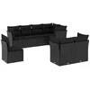 Image de vidaXL - 8-delige - Loungeset - met - kussens - poly - rattan - zwart
