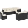 Image de vidaXL - 8-delige - Loungeset - met - kussens - poly - rattan - zwart